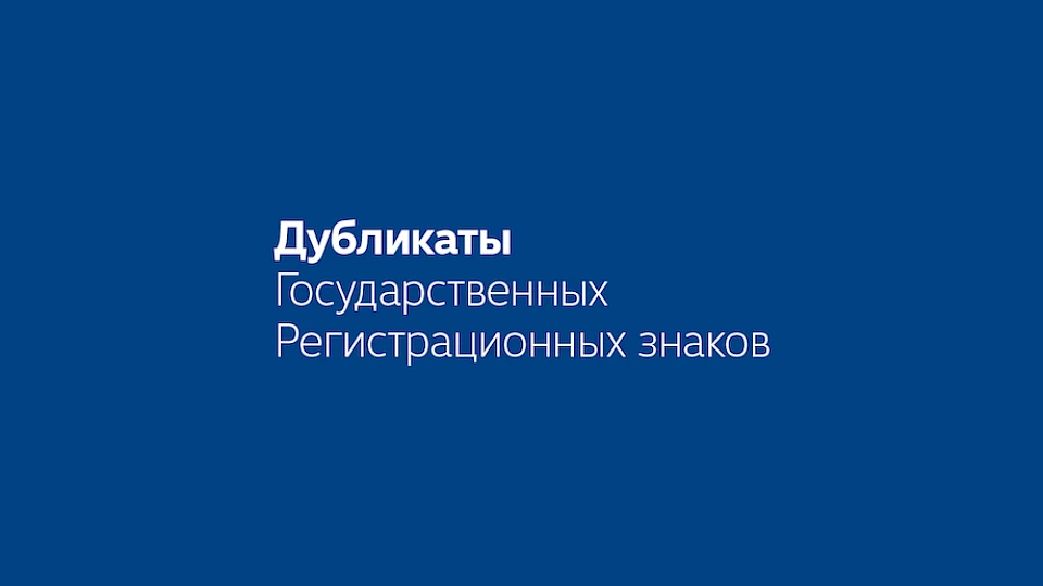 Изготовление дубликатов государственных регистрационных знаков